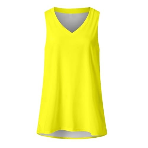 thumbnail image 4 of Camisa sin mangas con cuello en V para mujer para el verano: top informal oversize, poliéster/spandex, moda playera, tallas S-XXXXXL., 4 of 4